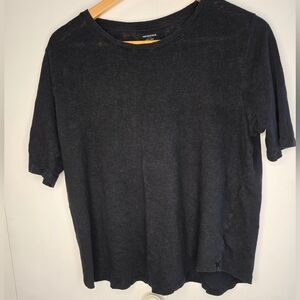 Who What Wear Black Linen Top